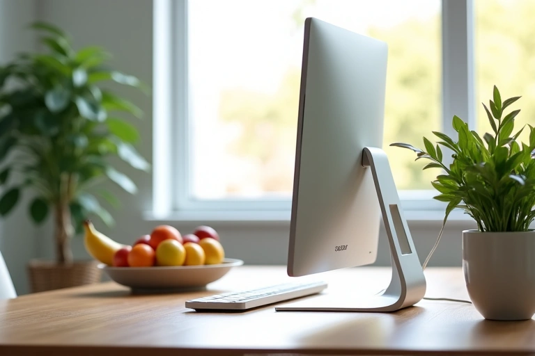 Modern office space with health-related elements